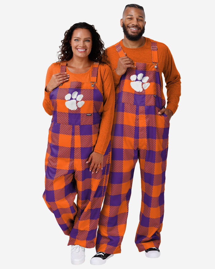 Clemson Tigers Mens Plaid Bib Overalls FOCO - FOCO.com