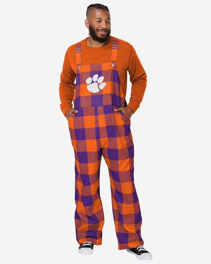 Clemson Tigers Mens Plaid Bib Overalls FOCO S - FOCO.com