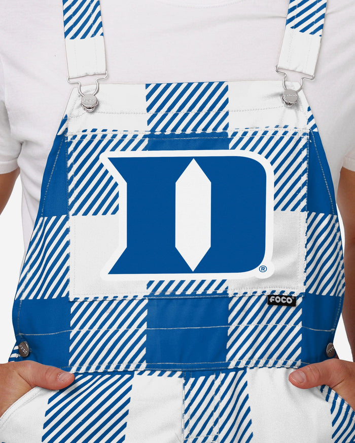 Duke Blue Devils Mens Plaid Bib Overalls FOCO - FOCO.com