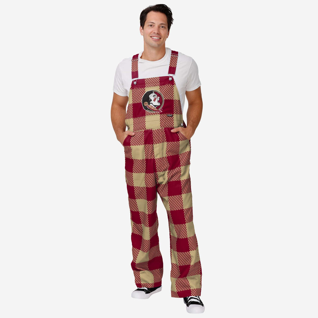 Florida State Seminoles Mens Plaid Bib Overalls FOCO S - FOCO.com