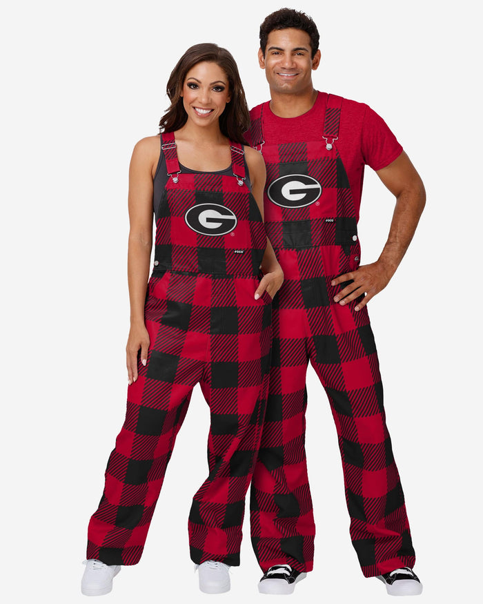 Georgia Bulldogs Mens Plaid Bib Overalls FOCO - FOCO.com