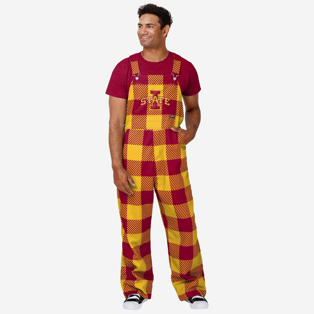 Iowa State Cyclones Mens Plaid Bib Overalls FOCO S - FOCO.com