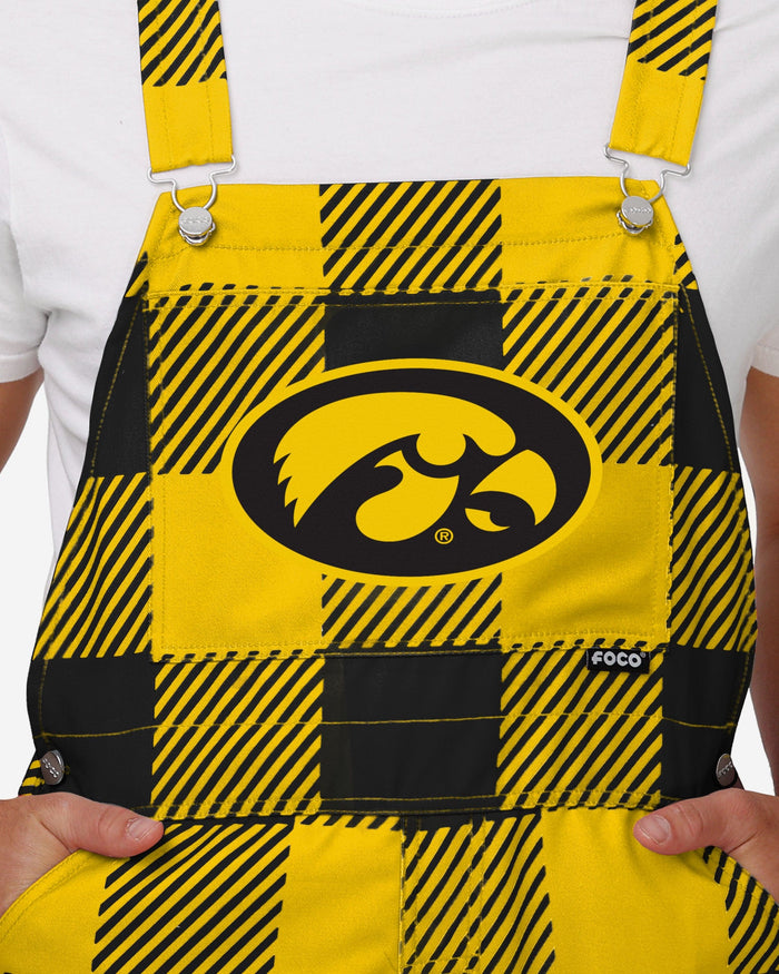 Iowa Hawkeyes Mens Plaid Bib Overalls FOCO - FOCO.com