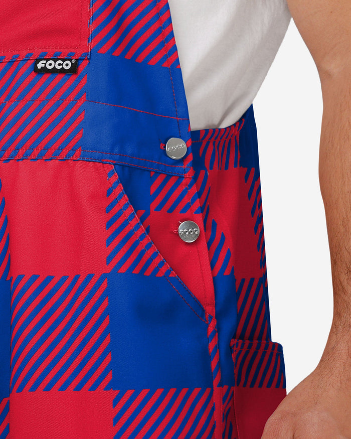 Kansas Jayhawks Mens Plaid Bib Overalls FOCO - FOCO.com