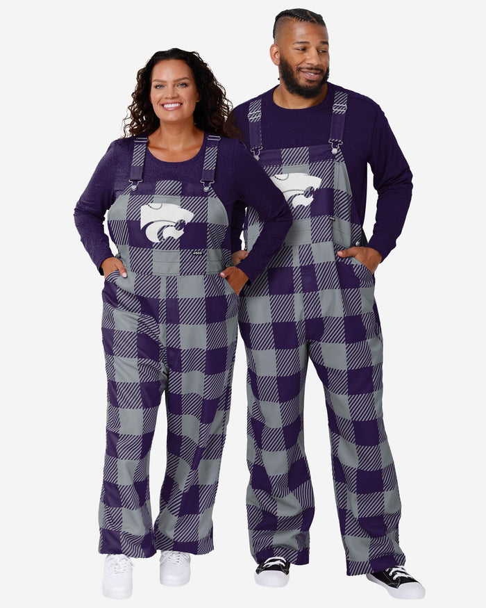 Kansas State Wildcats Mens Plaid Bib Overalls FOCO - FOCO.com