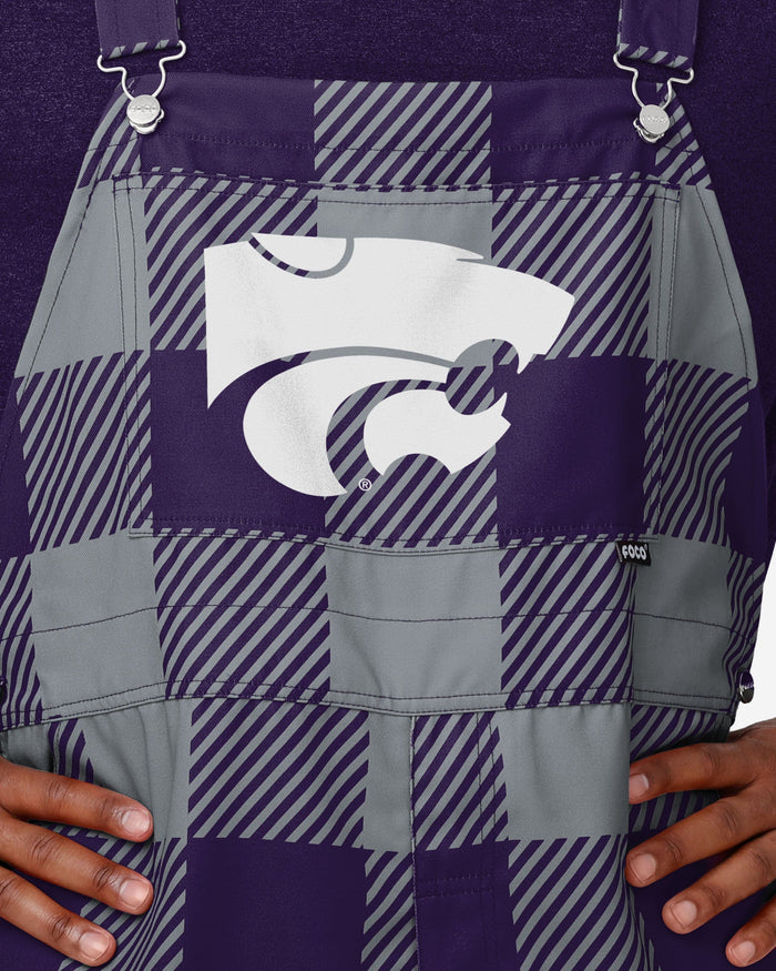 Kansas State Wildcats Mens Plaid Bib Overalls FOCO - FOCO.com