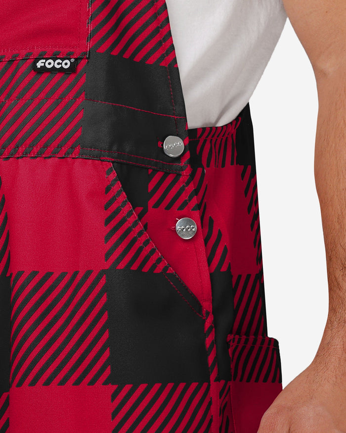 Louisville Cardinals Mens Plaid Bib Overalls FOCO - FOCO.com