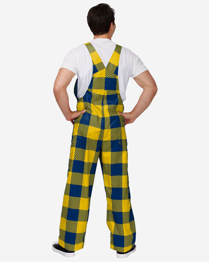 Michigan Wolverines Mens Plaid Bib Overalls FOCO - FOCO.com