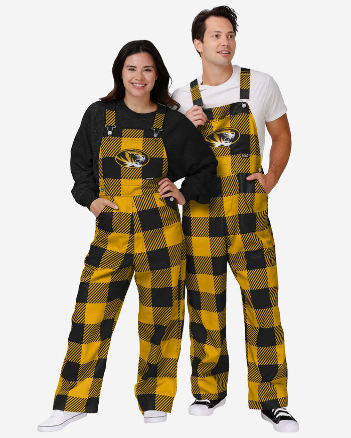 Missouri Tigers Mens Plaid Bib Overalls FOCO - FOCO.com