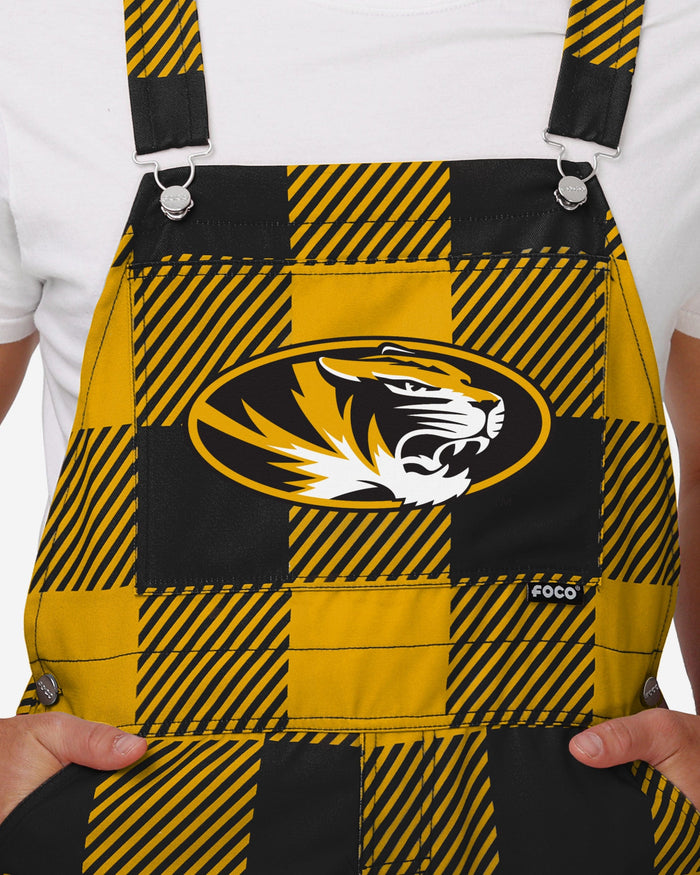 Missouri Tigers Mens Plaid Bib Overalls FOCO - FOCO.com