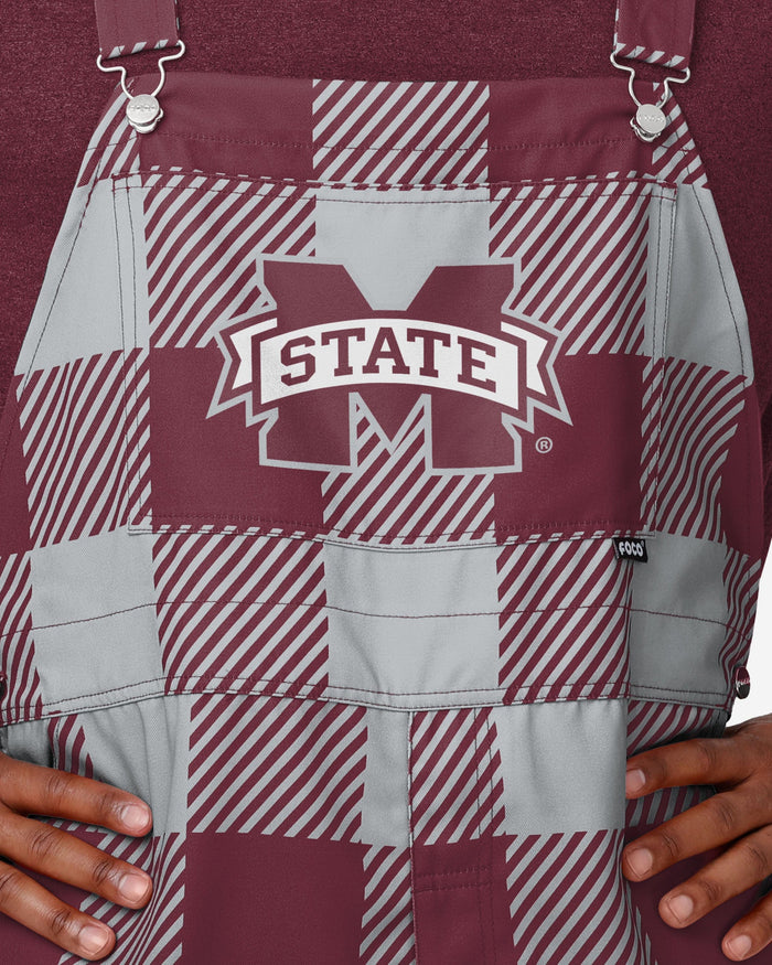 Mississippi State Bulldogs Mens Plaid Bib Overalls FOCO - FOCO.com