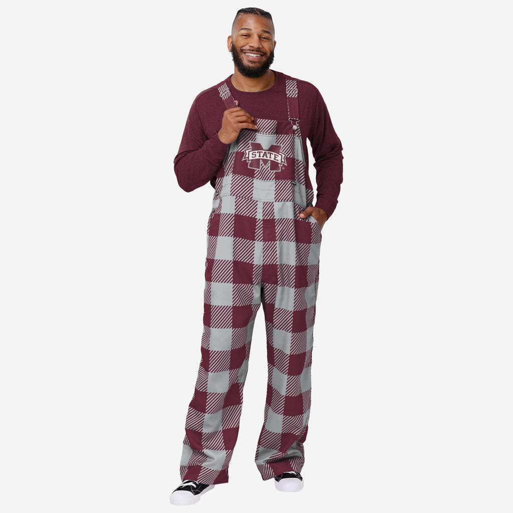 Mississippi State Bulldogs Mens Plaid Bib Overalls FOCO S - FOCO.com