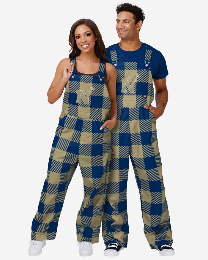 Navy Midshipmen Mens Plaid Bib Overalls FOCO - FOCO.com