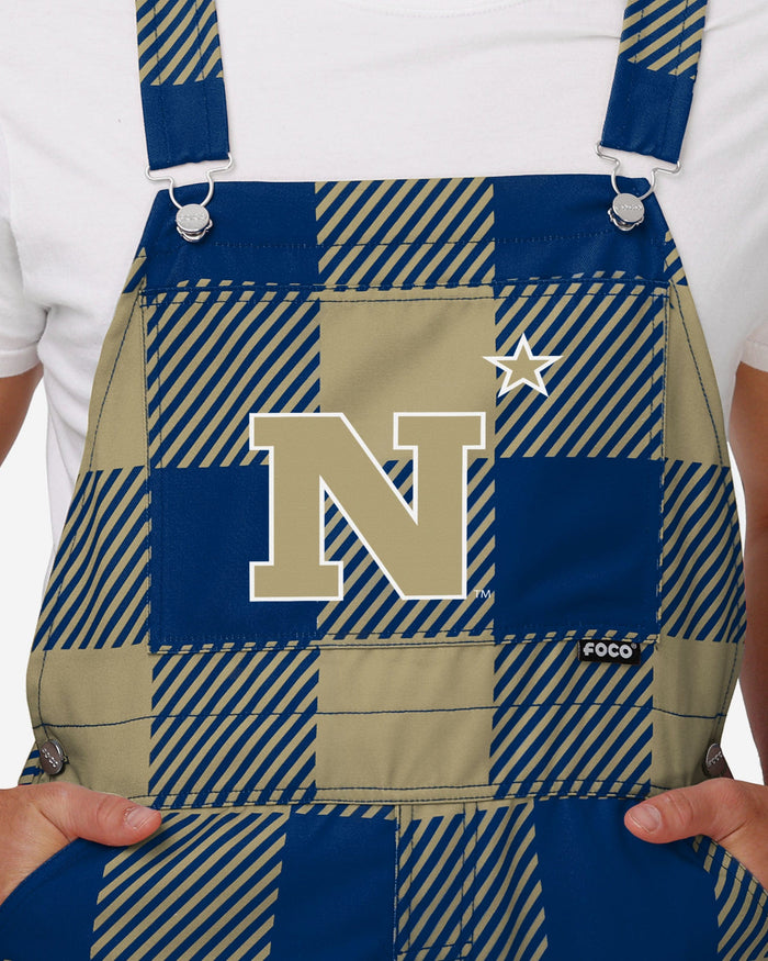 Navy Midshipmen Mens Plaid Bib Overalls FOCO - FOCO.com