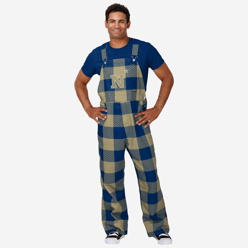 Navy Midshipmen Mens Plaid Bib Overalls FOCO S - FOCO.com