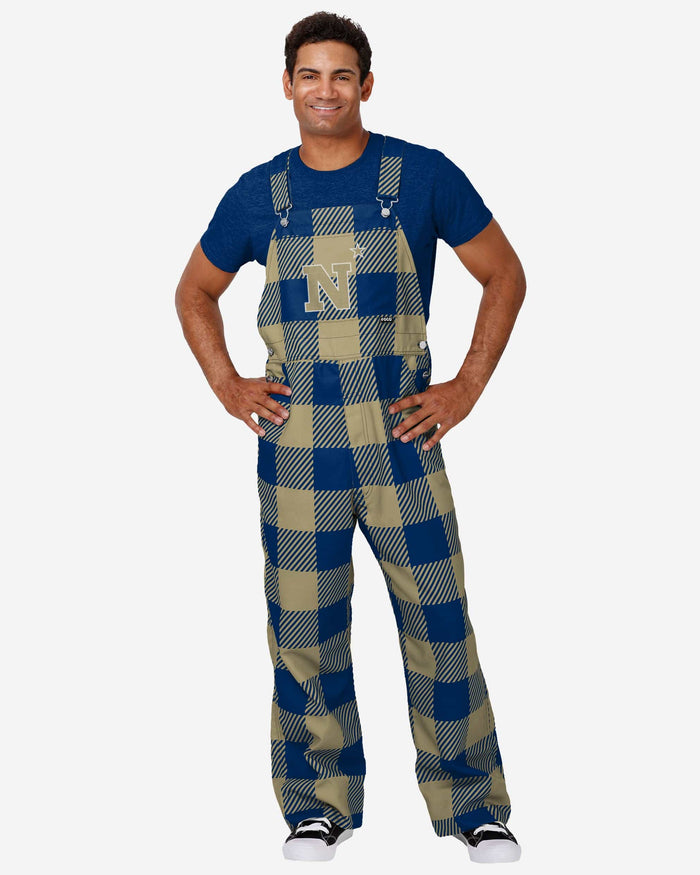 Navy Midshipmen Mens Plaid Bib Overalls FOCO S - FOCO.com