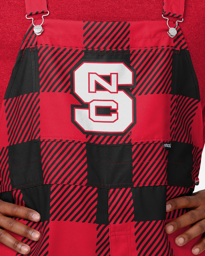 NC State Wolfpack Mens Plaid Bib Overalls FOCO - FOCO.com