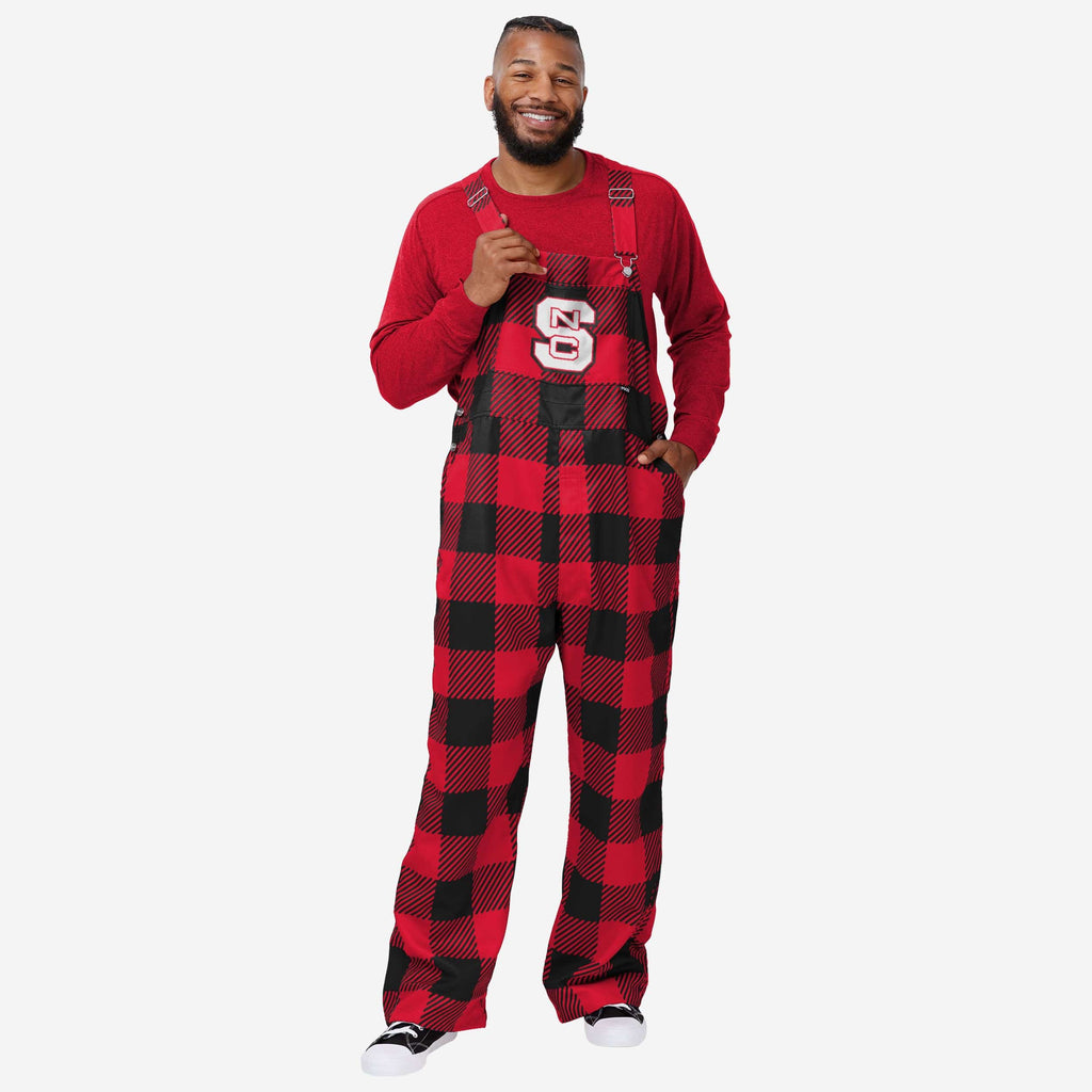 NC State Wolfpack Mens Plaid Bib Overalls FOCO S - FOCO.com