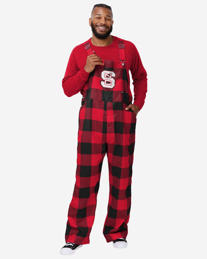 NC State Wolfpack Mens Plaid Bib Overalls FOCO S - FOCO.com