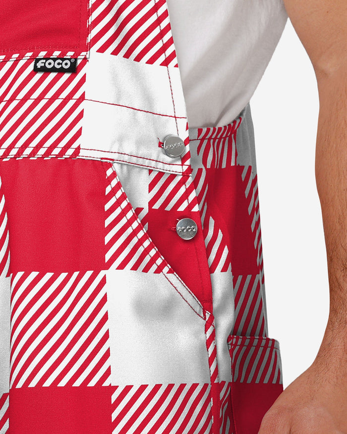 Nebraska Cornhuskers Mens Plaid Bib Overalls FOCO - FOCO.com