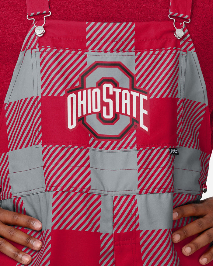 Ohio State Buckeyes Mens Plaid Bib Overalls FOCO - FOCO.com