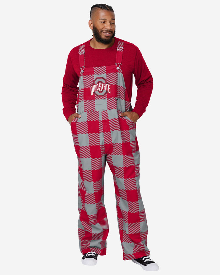 Ohio State Buckeyes Mens Plaid Bib Overalls FOCO S - FOCO.com