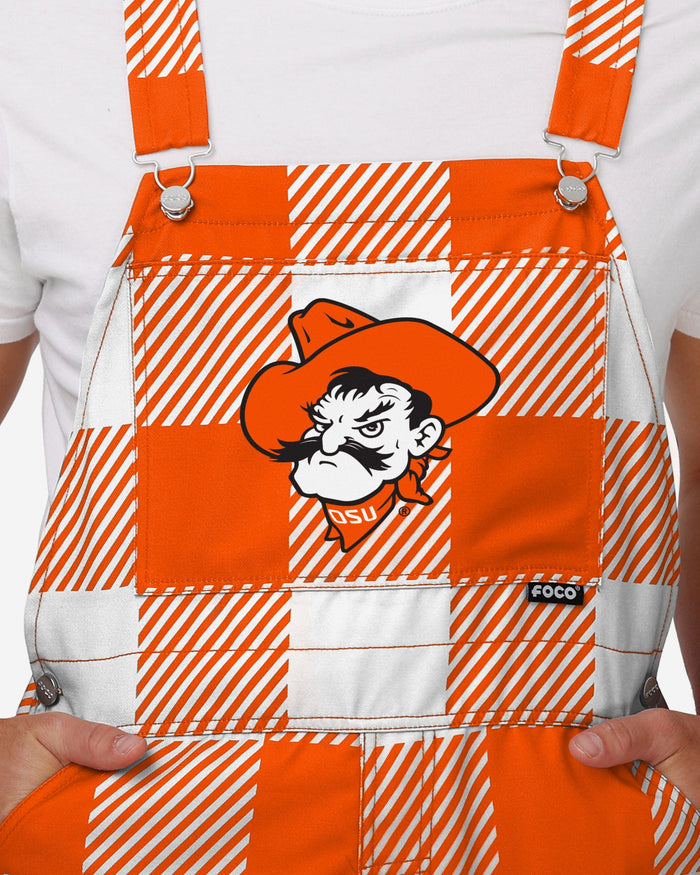 Oklahoma State Cowboys Mens Plaid Bib Overalls FOCO - FOCO.com