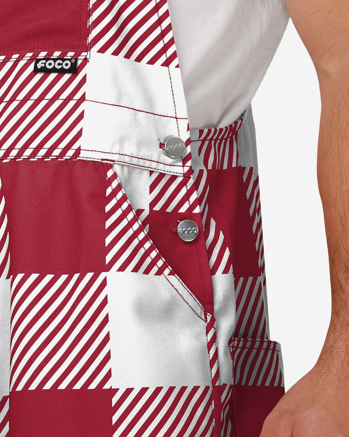 Oklahoma Sooners Mens Plaid Bib Overalls FOCO - FOCO.com