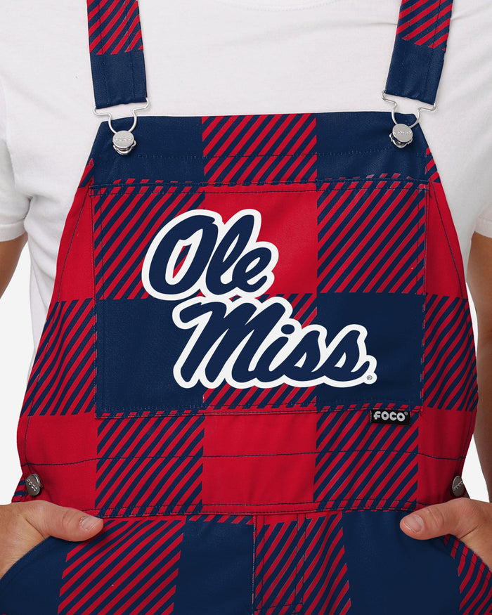 Ole Miss Rebels Mens Plaid Bib Overalls FOCO - FOCO.com