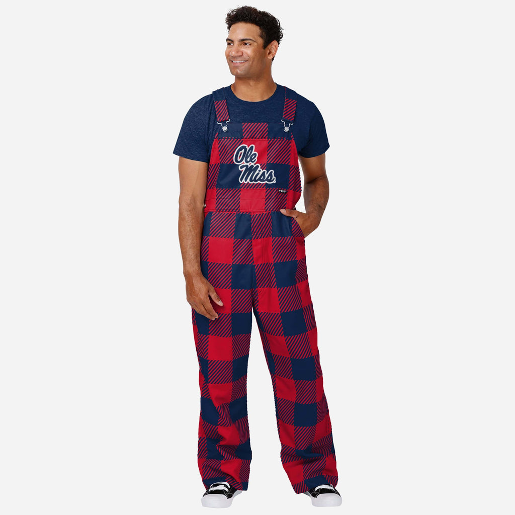 Ole Miss Rebels Mens Plaid Bib Overalls FOCO S - FOCO.com