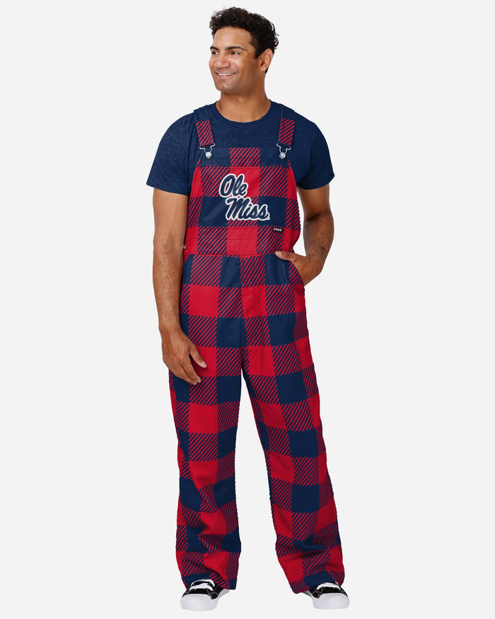 Ole Miss Rebels Mens Plaid Bib Overalls FOCO S - FOCO.com