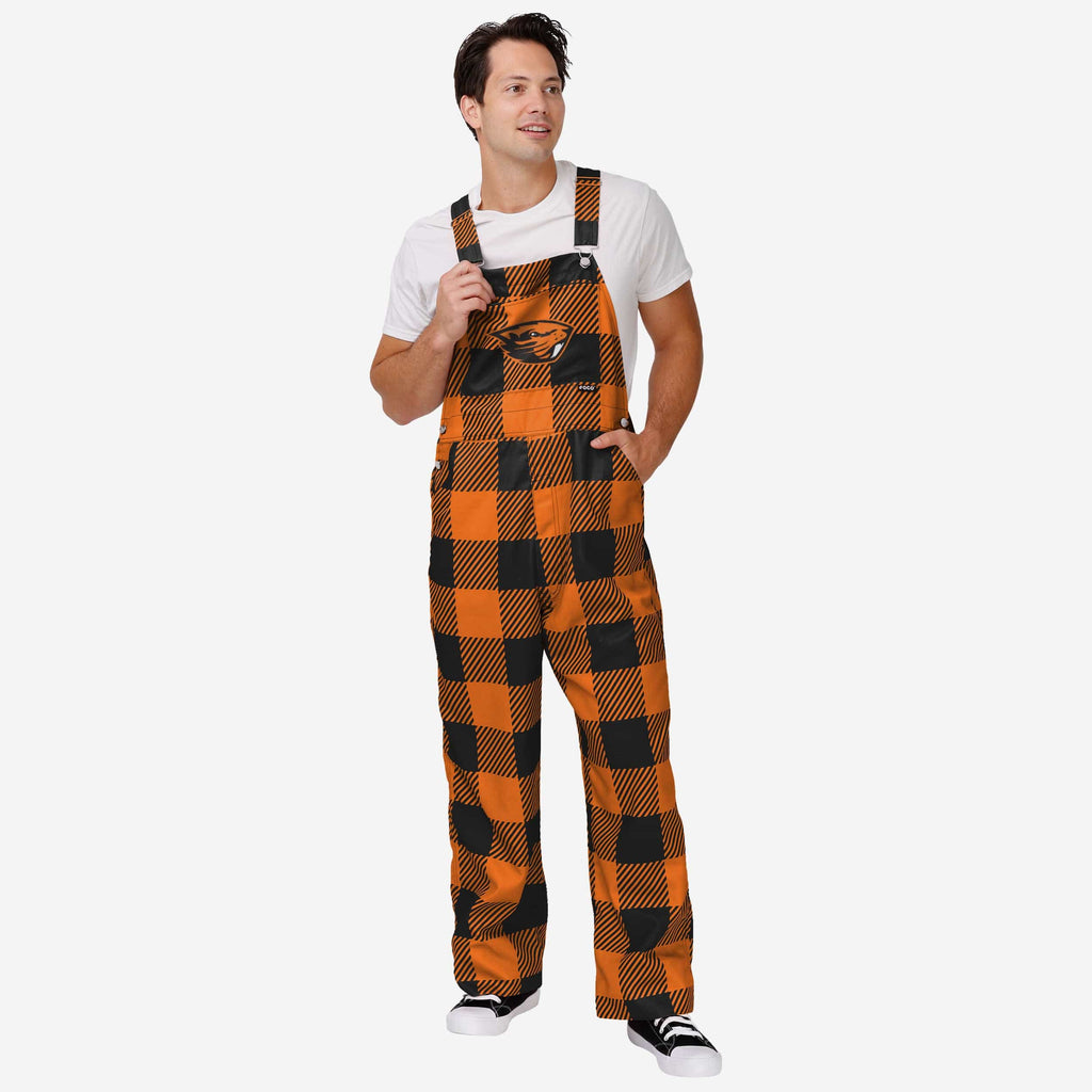 Oregon State Beavers Mens Plaid Bib Overalls FOCO S - FOCO.com