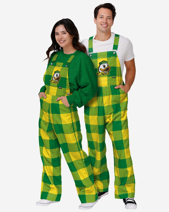 Oregon Ducks Mens Plaid Bib Overalls FOCO - FOCO.com