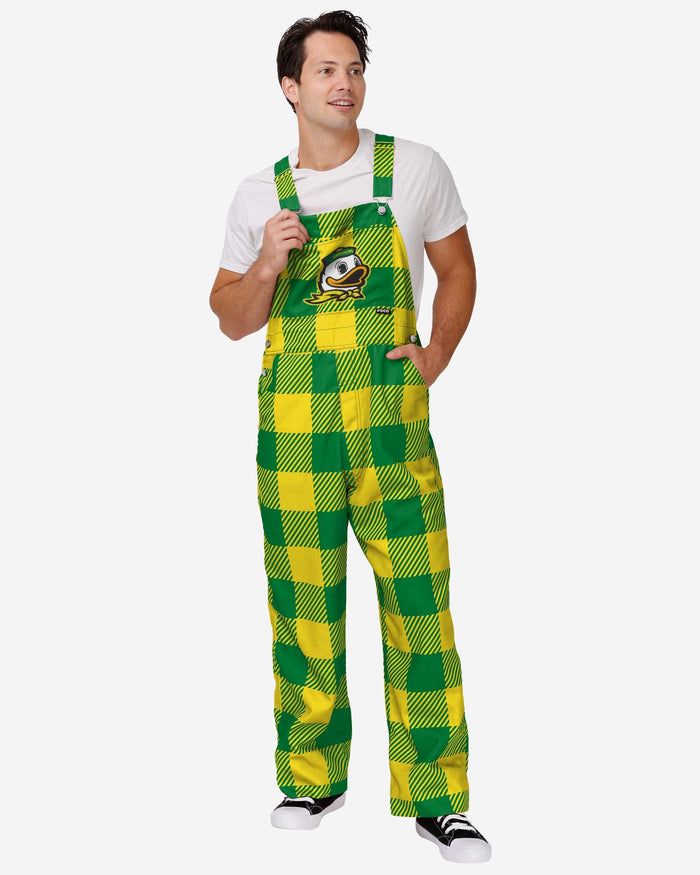 Oregon Ducks Mens Plaid Bib Overalls FOCO S - FOCO.com