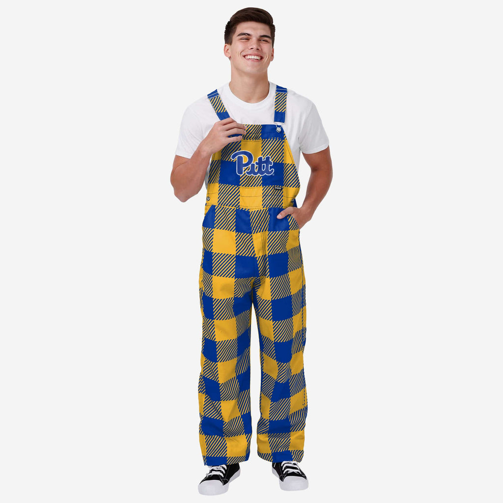 Pittsburgh Panthers Mens Plaid Bib Overalls FOCO S - FOCO.com