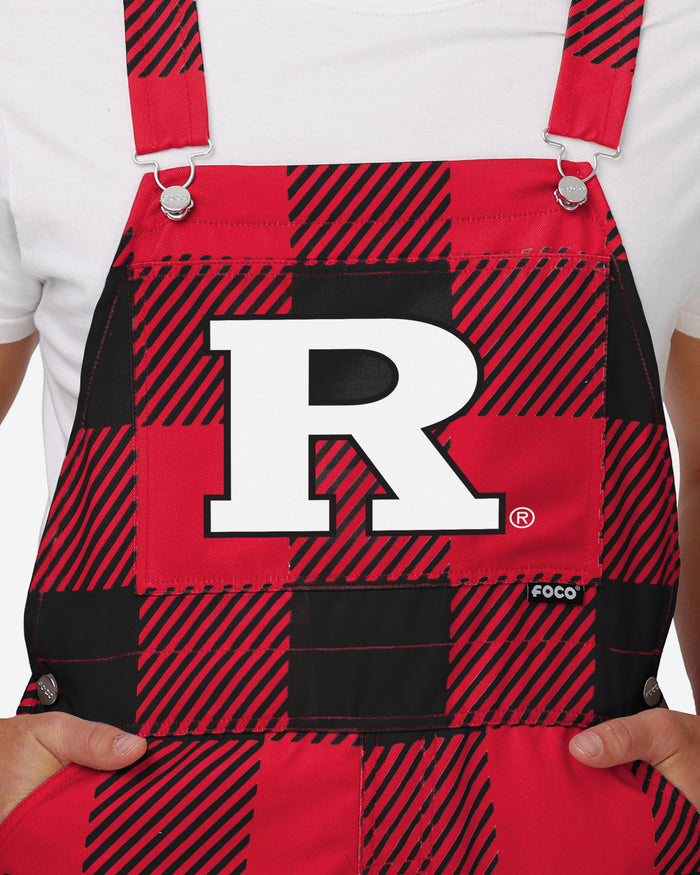 Rutgers Scarlet Knights Mens Plaid Bib Overalls FOCO - FOCO.com