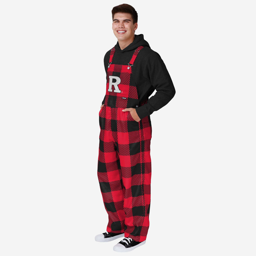 Rutgers Scarlet Knights Mens Plaid Bib Overalls FOCO S - FOCO.com