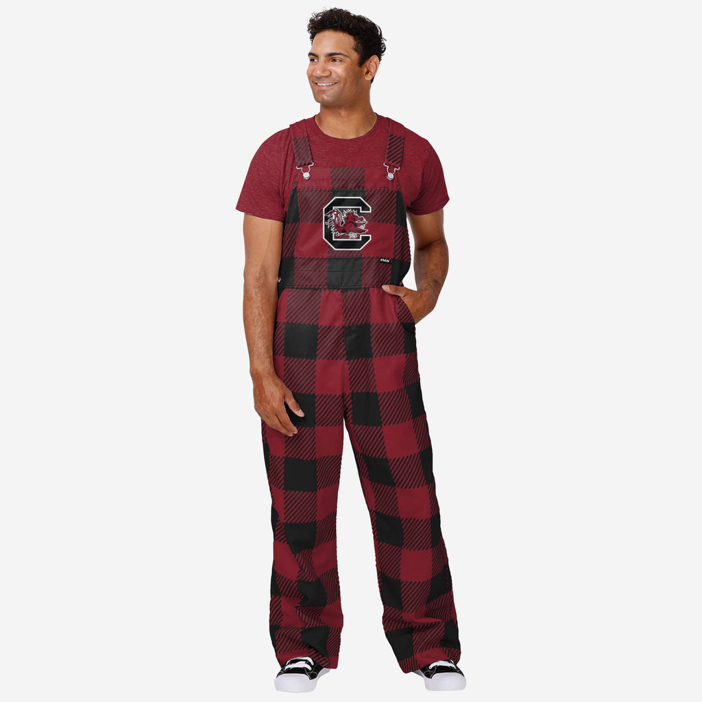 South Carolina Gamecocks Mens Plaid Bib Overalls FOCO S - FOCO.com