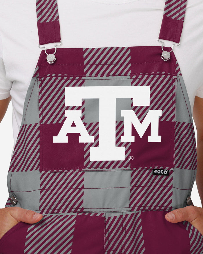 Texas A&M Aggies Mens Plaid Bib Overalls FOCO - FOCO.com