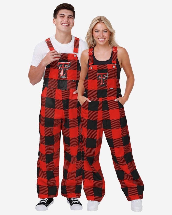 Texas Tech Red Raiders Mens Plaid Bib Overalls FOCO - FOCO.com