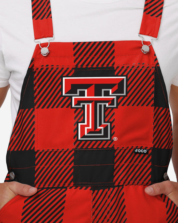 Texas Tech Red Raiders Mens Plaid Bib Overalls FOCO - FOCO.com