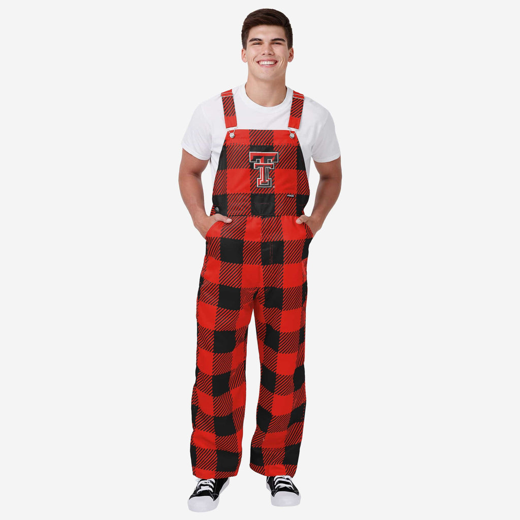 Texas Tech Red Raiders Mens Plaid Bib Overalls FOCO S - FOCO.com