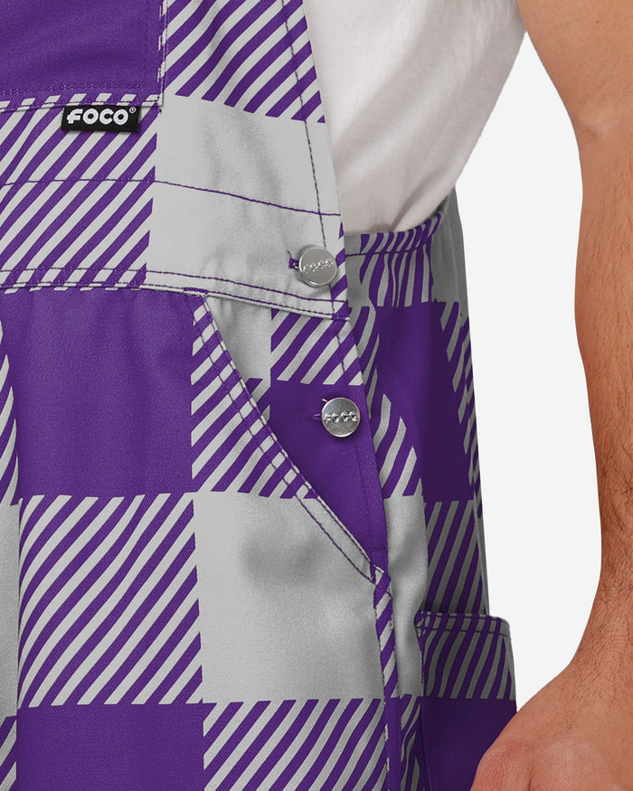 TCU Horned Frogs Mens Plaid Bib Overalls FOCO - FOCO.com