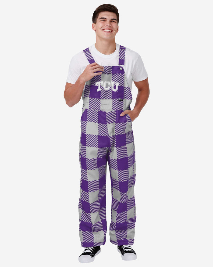 TCU Horned Frogs Mens Plaid Bib Overalls FOCO S - FOCO.com