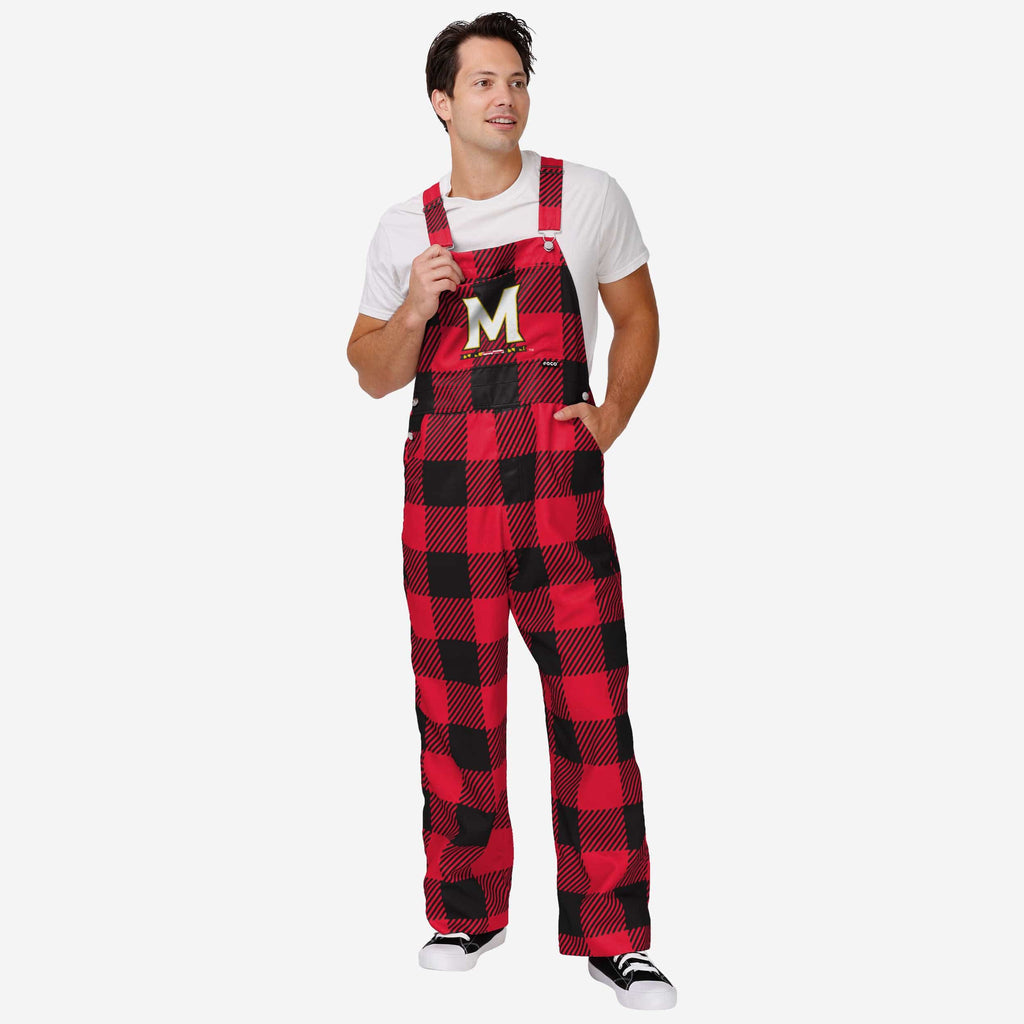 Maryland Terrapins Mens Plaid Bib Overalls FOCO S - FOCO.com