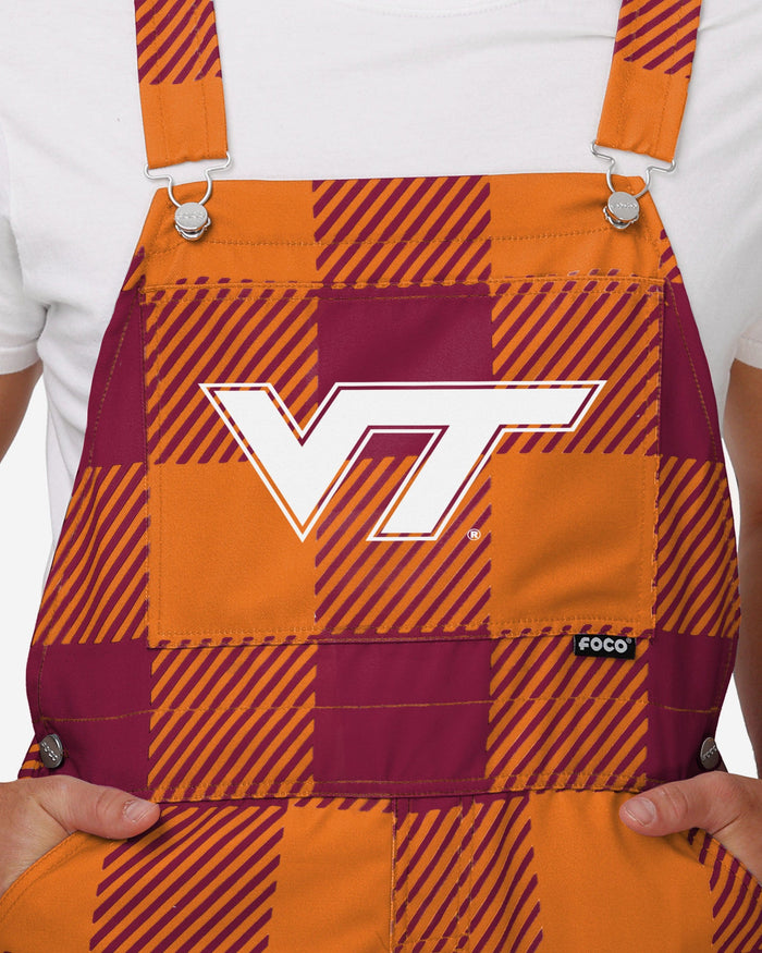 Virginia Tech Hokies Mens Plaid Bib Overalls FOCO - FOCO.com