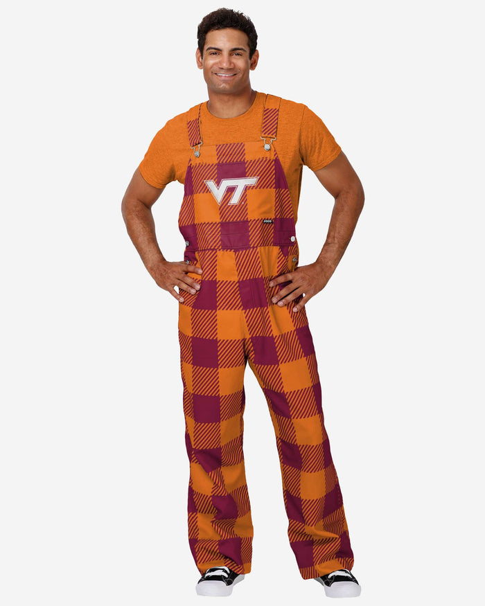 Virginia Tech Hokies Mens Plaid Bib Overalls FOCO S - FOCO.com