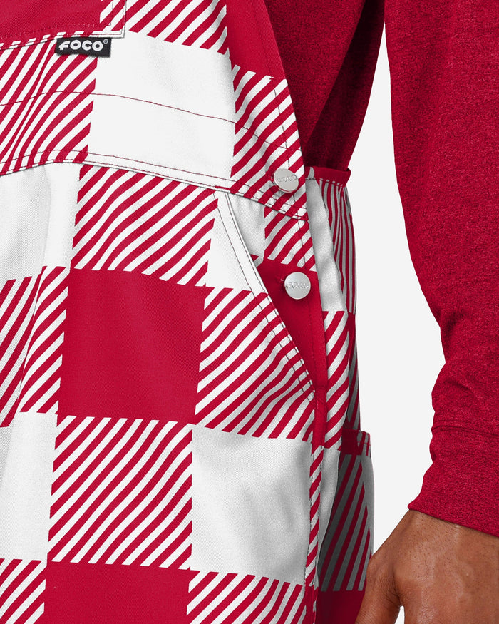 Wisconsin Badgers Mens Plaid Bib Overalls FOCO - FOCO.com