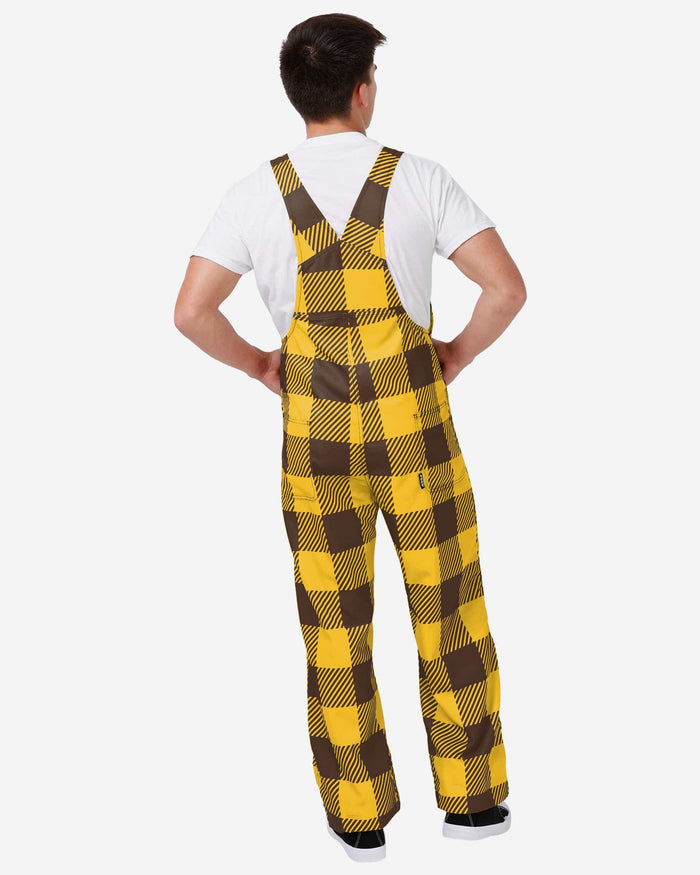 Wyoming Cowboys Mens Plaid Bib Overalls FOCO - FOCO.com