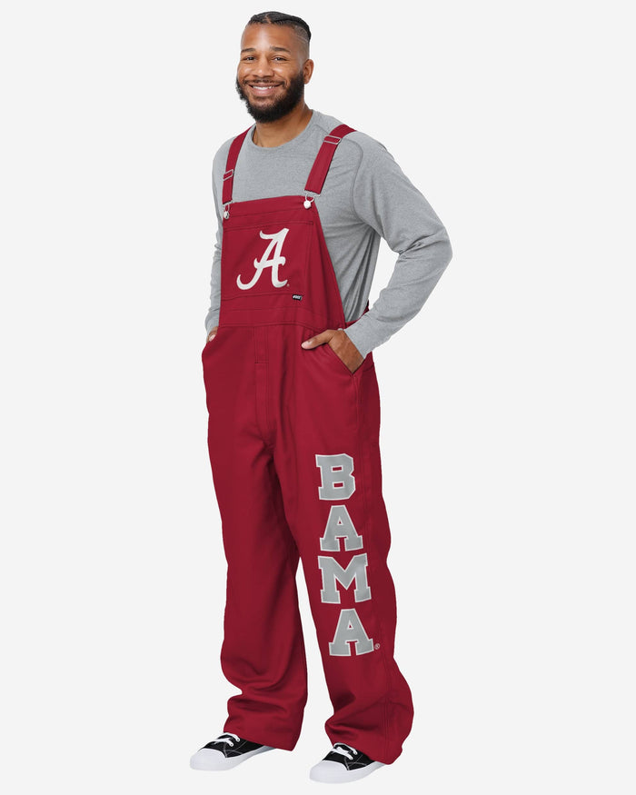 Alabama Crimson Tide Mens Big Logo Bib Overalls FOCO S - FOCO.com